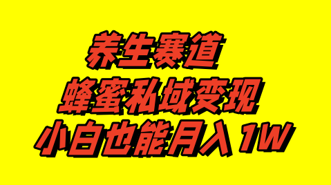 养生赛道，蜂蜜私域变现，月入1.5w+-副业社