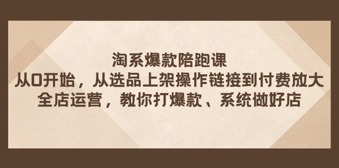 淘系爆款陪跑课 从选品上架操作链接到付费放大 全店运营 打爆款 系统做好店-副业社