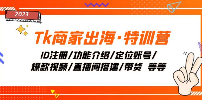 Tk商家出海·特训营：ID注册/功能介绍/定位账号/爆款视频/直播间搭建/带货-副业社