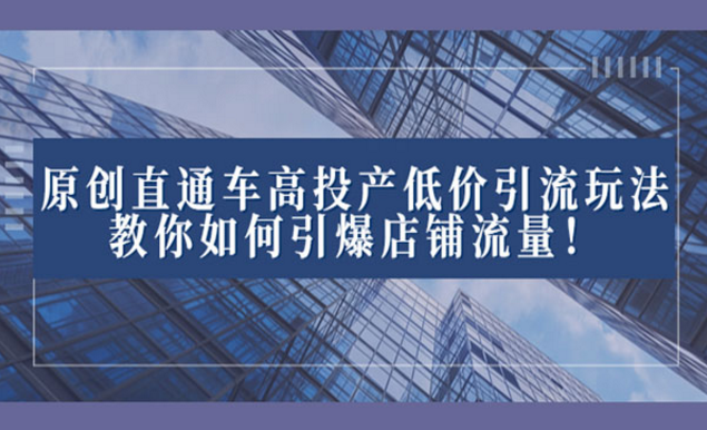 《直通车高投产低价引流玩法》-副业社