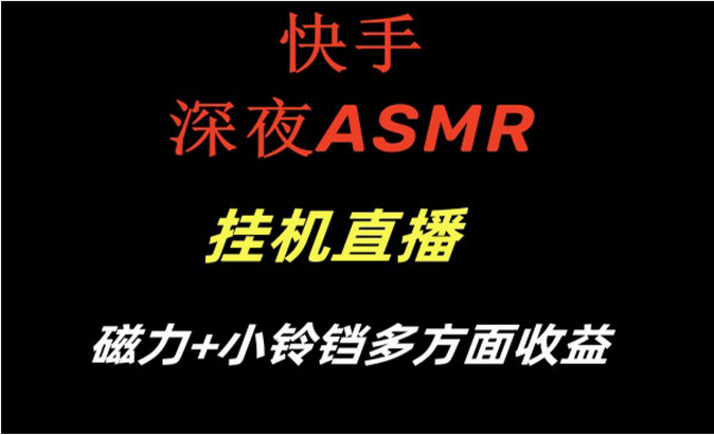 快手深夜ASMR挂机直播项目-副业社