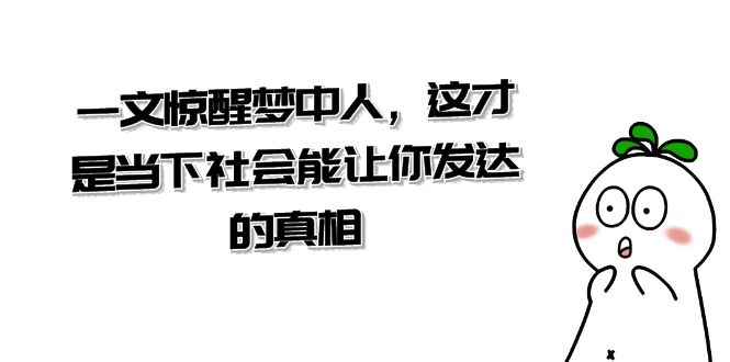 某公众号付费文章《一文 惊醒梦中人，这才是当下社会能让你发达的真相》-副业社