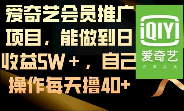 爱奇艺会员推广项目-副业社