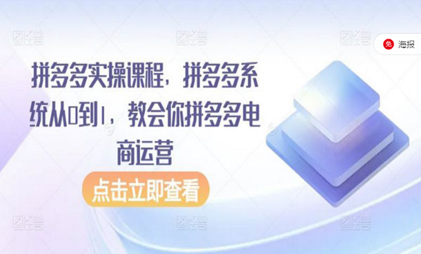 拼多多实操课程，从0到1教会你电商运营-副业社