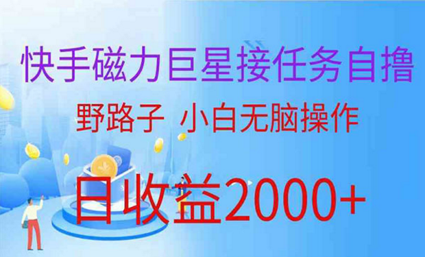 快手磁力巨星接任务自撸，野路子小白无脑操作，日收益2000+-副业社