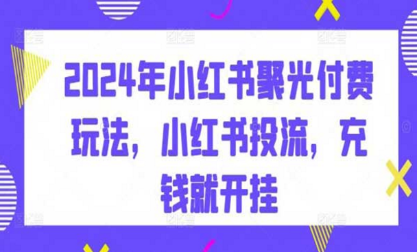 2024年小红书聚光付费玩法，小红书投流，充钱就开挂-副业社