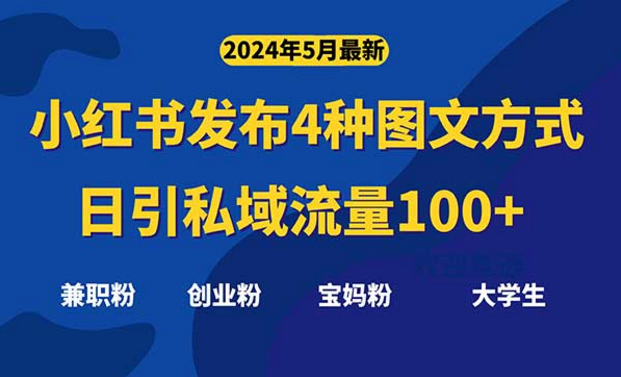 最新小红书发布这四种图文，日引私域流量100+-副业社