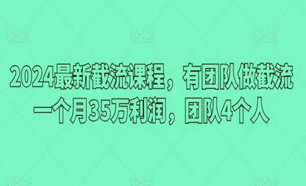 2024最新截流课程，有团队做截流一个月几十万利润-副业社