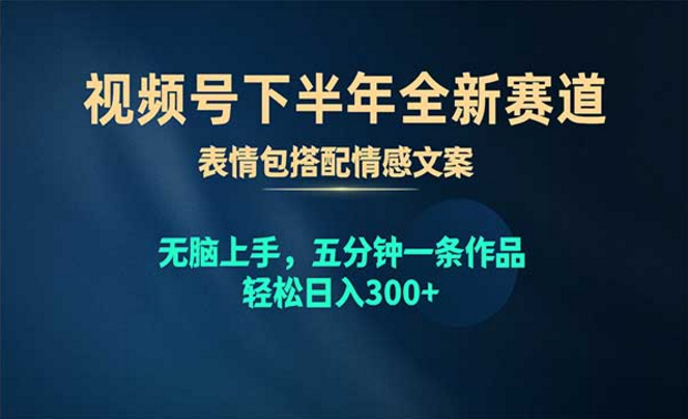 视频号下半年全新赛道，表情包搭配情感文案，无脑上手，五分钟一条作品，轻松日入300+-副业社