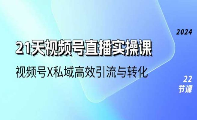 21天视频号直播实操课，视频号×私域高效引流与转化-副业社